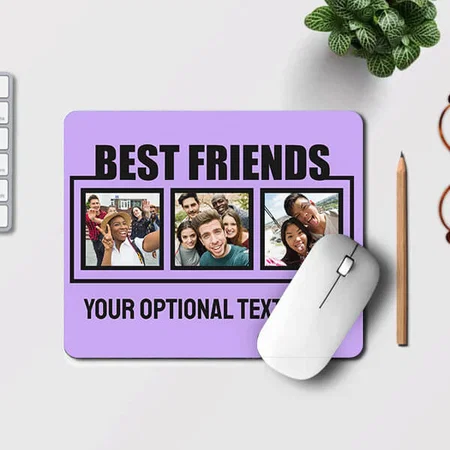 Best Friends Photo Customized Printed Rectangle Mousepad Photo Mouse Pad