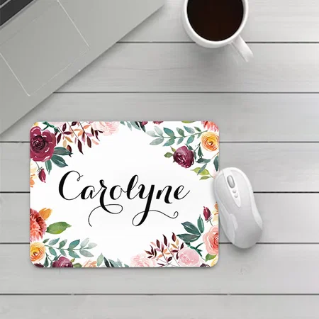 Watercolor Autumn Blooms Floral Customized Printed Rectangle Mousepad Photo Mouse Pad