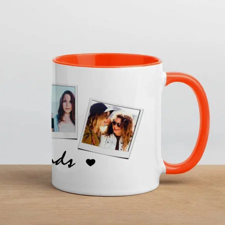 Cute 4 Photo Best Friends Customized Photo Printed Coffee Mug