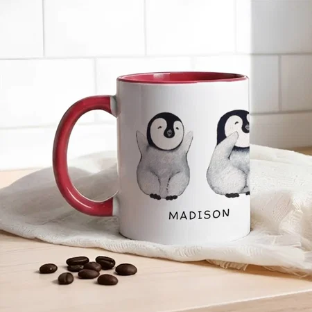 Cute Penguins Customized Photo Printed Coffee Mug