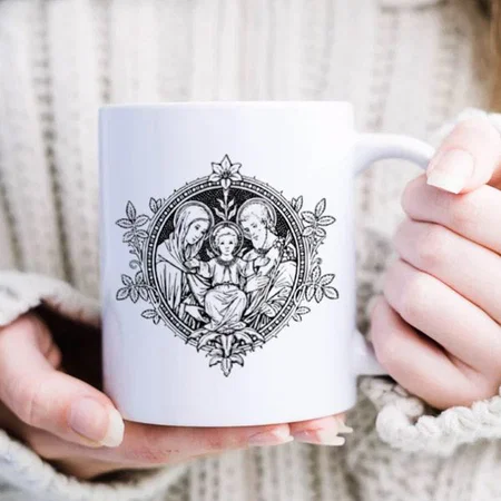 Religious Holy Family Catholic Jesus Mary Joseph Customized Photo Printed Coffee Mug
