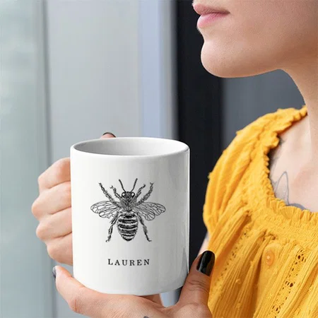Elegant Vintage Bee Customized Photo Printed Coffee Mug