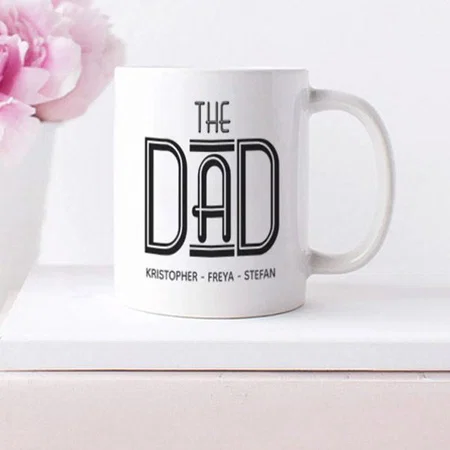 Cool Dad Black White Customized Photo Printed Coffee Mug