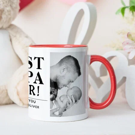 Best Papa Ever Modern Father`s Day Photo Collage Customized Photo Printed Coffee Mug