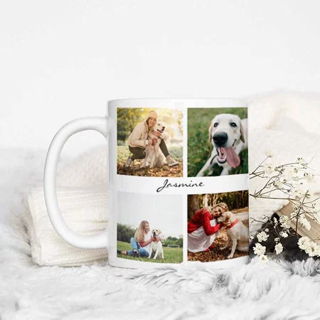 Modern 10 Photos Collage White Customized Photo Printed Coffee Mug
