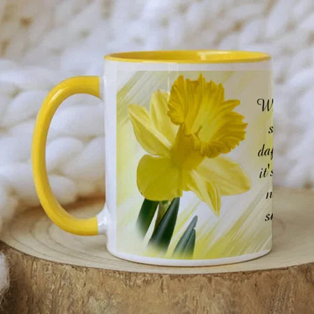 Daffodil Flower Customized Photo Printed Coffee Mug