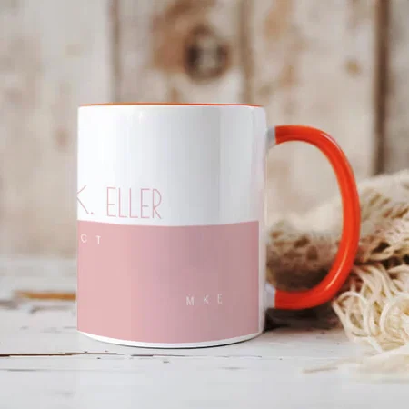 Pink White Customized Photo Printed Coffee Mug