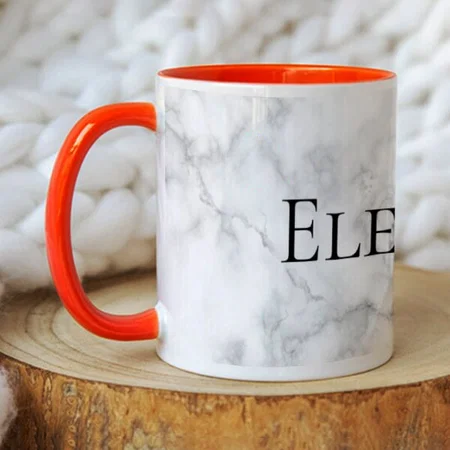 Color Elegant White Marble Print Customized Photo Printed Coffee Mug