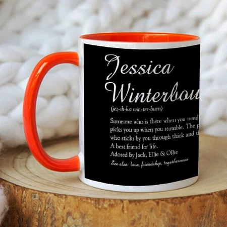 Name Definition Elegant Customized Photo Printed Coffee Mug