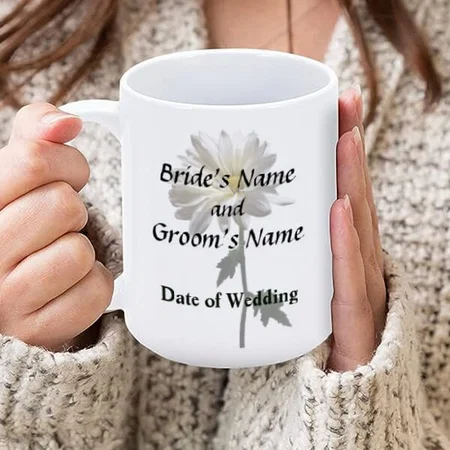 A White Daisy Customized Photo Printed Coffee Mug