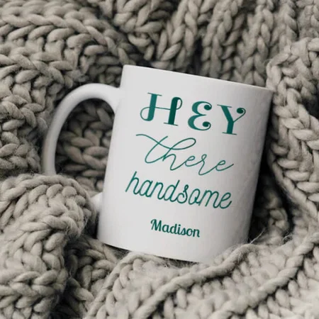Handsom Text Green White Customized Photo Printed Coffee Mug