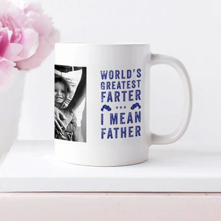 World's Greatest Farter Father's Day Funny Quote Photo Customized Photo Printed Coffee Mug