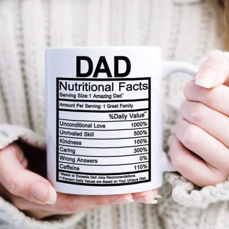 Dad Nutritional Facts Customized Photo Printed Coffee Mug