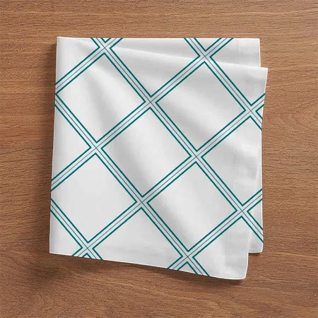 Pure Modern White Diamonds Pattern Customized Full Print Cloth Napkin