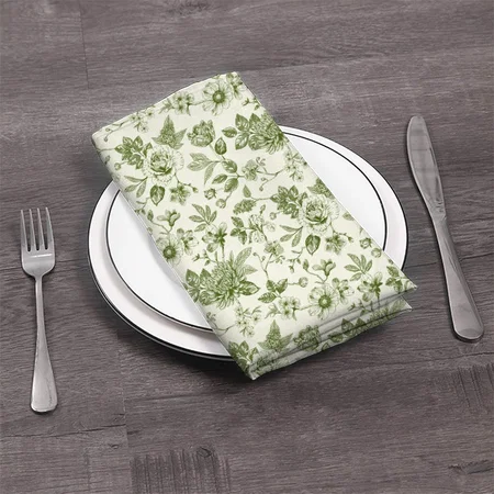 Touch of Elegance Garden Toile Customized Full Print Cloth Napkin