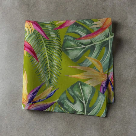 Tropical Flowers Customized Full Print Cloth Napkin
