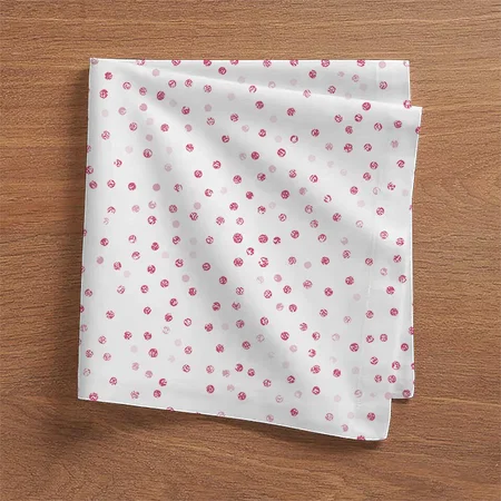 Girly Rose Gold Dots Confetti White Design Customized Full Print Cloth Napkin