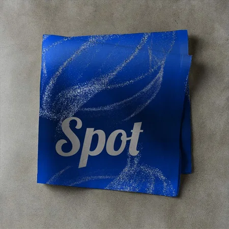 Glam Brushed Metal and Glitter Blue Monogram Customized Full Print Cloth Napkin
