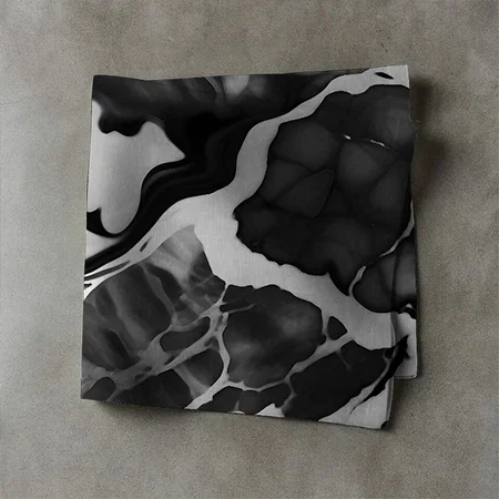 Trendy Black and White Faux Marble Customized Full Print Cloth Napkin