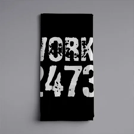 Worn Out and Scratched Text Workout 247365 White Customized Full Print Cloth Napkin
