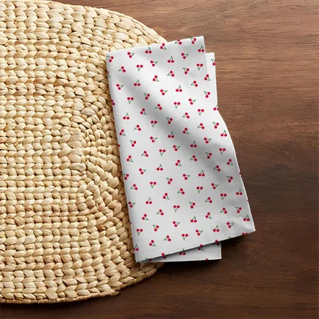 Cherry Pattern Customized Full Print Cloth Napkin