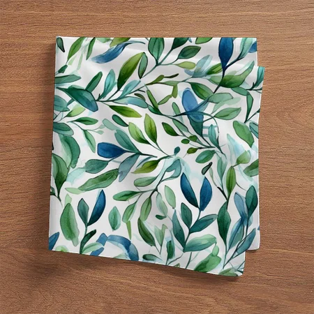 Watercolor Gentle Leaf Botanical Pattern Customized Full Print Cloth Napkin