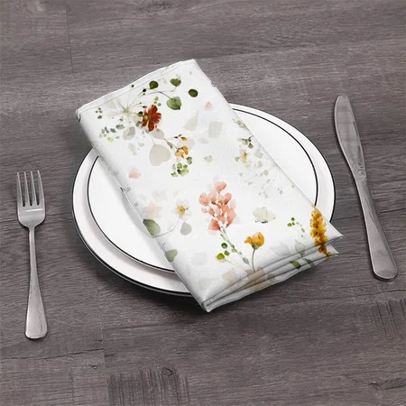Garden Flowers Botanical Bridal Shower Customized Full Print Cloth Napkin