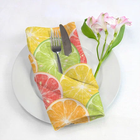 Citrus Slices Pattern Customized Full Print Cloth Napkin