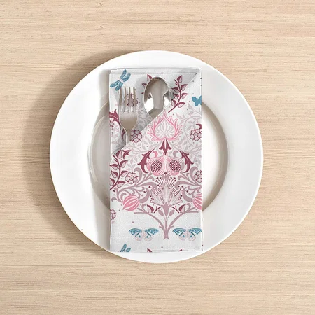 William Morris Mauve Customized Full Print Cloth Napkin