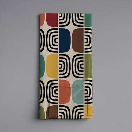Mid Century Modern Atomic Age Customized Full Print Cloth Napkin