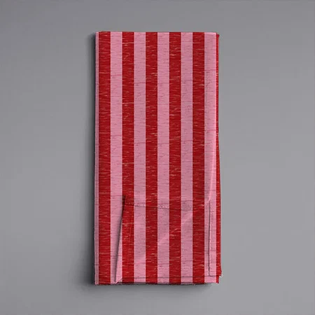 Red and Pink Stripes Customized Full Print Cloth Napkin