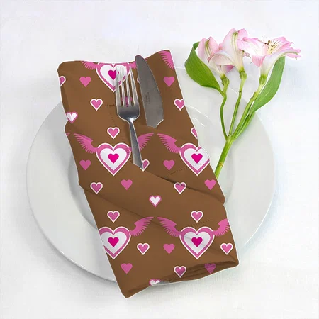 Hearts Pattern Customized Full Print Cloth Napkin