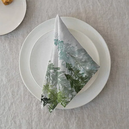 Watercolor Pine Trees Customized Full Print Cloth Napkin