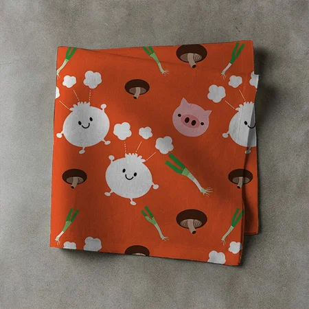 Steamed Bun With Stuffing Patterns Customized Full Print Cloth Napkin