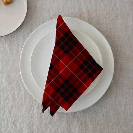 Red Checks Customized Full Print Cloth Napkin