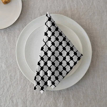Black & White Pattern Customized Full Print Cloth Napkin