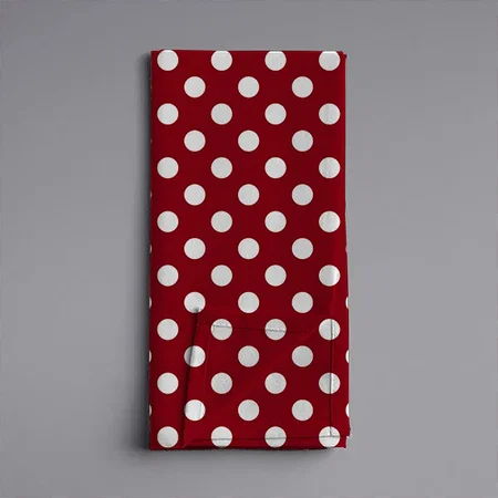 White Polka Dots on Crimson Red Customized Full Print Cloth Napkin