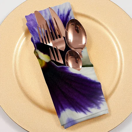 Deep Purple On White Customized Full Print Cloth Napkin