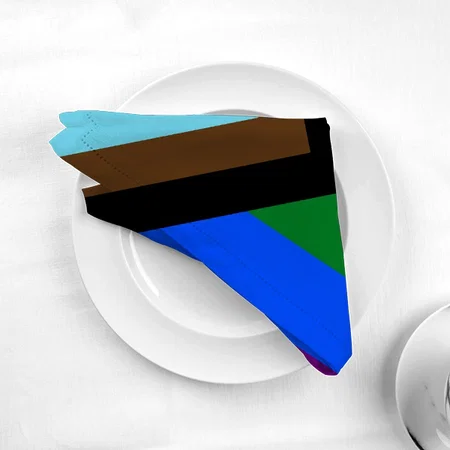 LGBTQ & Pride - Rainbow Progress Flag Customized Full Print Cloth Napkin