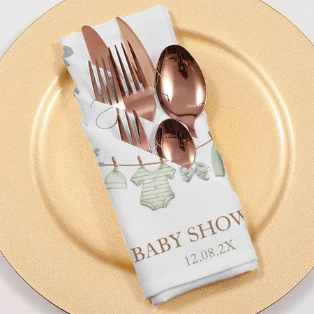 Sage Green Baby Clothes Baby Shower Customized Full Print Cloth Napkin
