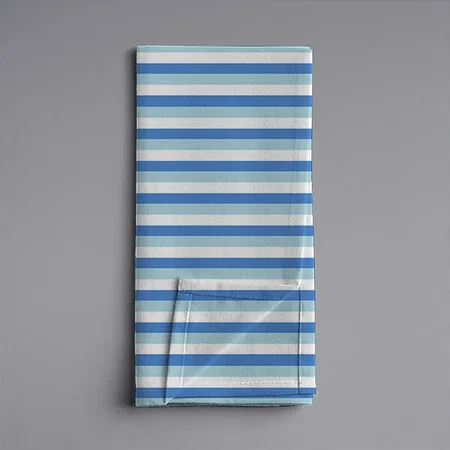 Blue and White Stripes Customized Full Print Cloth Napkin