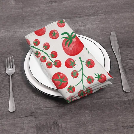 Tomato Watercolor Mediterranean Customized Full Print Cloth Napkin
