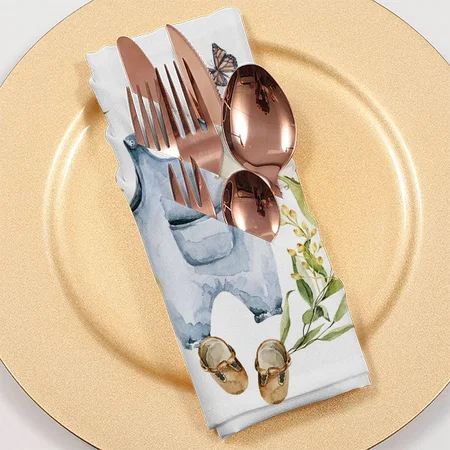 Watercolor Boho Nursery Set Customized Full Print Cloth Napkin
