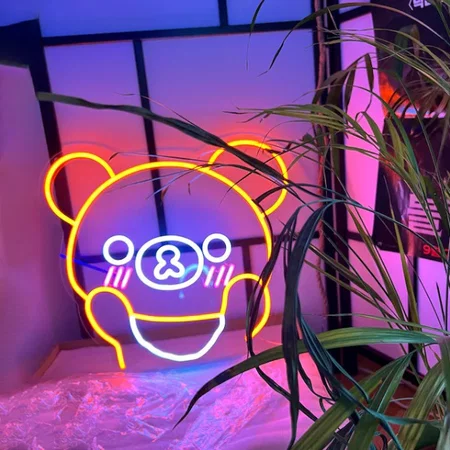 Cool Teddy Neon Sign Wall Hanging