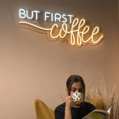 But First Coffee Neon Sign Wall Hanging