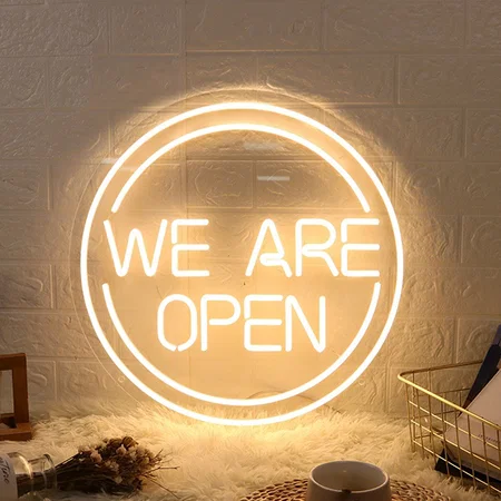We Are Open Neon Sign Wall Hanging
