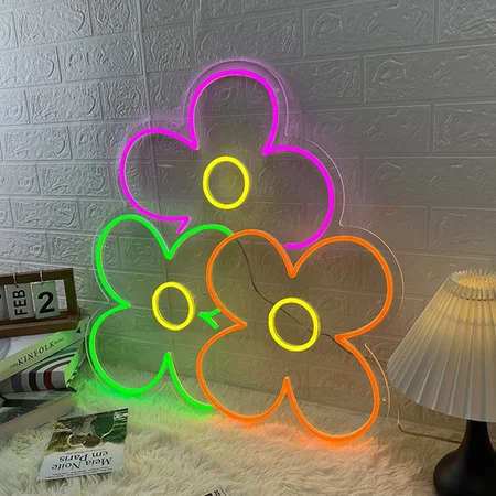 Flowers Neon Sign Wall Hanging
