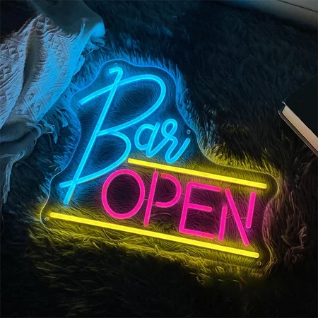Bar Open Neon Sign Wall Hanging