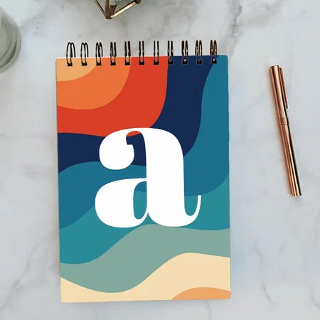 Geometric Mid Century Retro Waves Rainbow Design Customized Photo Printed Notepad