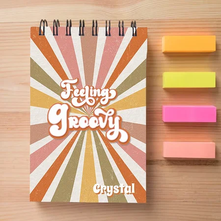 Sunburst Rainbow Retro Hippie Feeling Groovy Customized Photo Printed Notepad